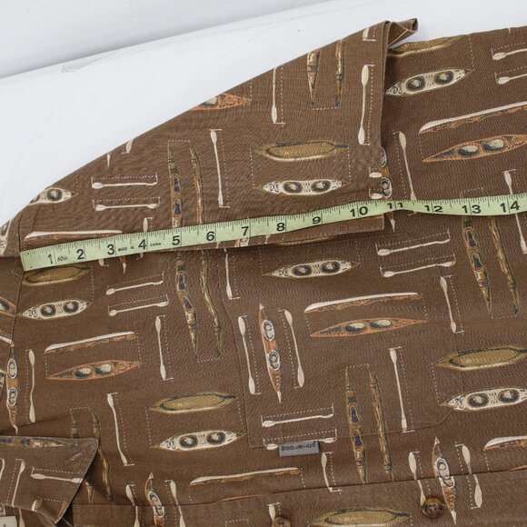 VTG woolrich shirt men's large Lichen Kayaks short sleeve Brown Button up Cotton - Picture 8 of 12